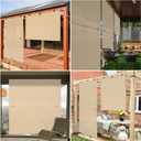 Patio Shades Roll Up Outdoor 4'Wx6'H Foldable Roller Shade Patio Blinds Exterior Block Sun Screen for Outside Porch Deck Balcony Pergola Carport, Beige, 48"W x 72"H