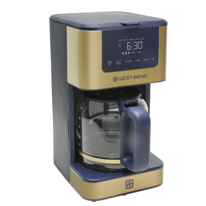 West Bend Timeless 12-Cup Programmable Coffee Maker with Brew Strength Selector for Hot and Iced Coffee, Includes 1-4 Cup Brew Option and Permanent Filter