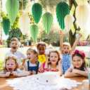 Hanging Paper Fans Paper Leaves Green Decoration for Spring Safari Jungle Birthday Baby Shower Wedding Party Backdrop Decorations Playroom Classroom Bulletin Board Wall Ceiling Decorations