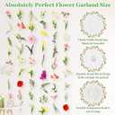 Livole 6Pcs 36Ft Hanging Flower Garland with Bow Wildflower Garlands Backdrop Silk Rose Fake Floral Vines with Hooks for Spring Party Wedding Birthday Anniversary Arch Wall Garden Decor
