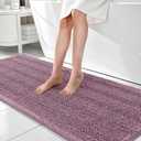 OLANLY Thick Bathroom Runner Rugs 70x24, Absorbent Chenille Striped Bath Rugs, Rubber Backing, Machine Wash, Extra Long Bath Mats for Bathroom Floor, Tub and Shower, Home Decor Accessories, Deep Plum
