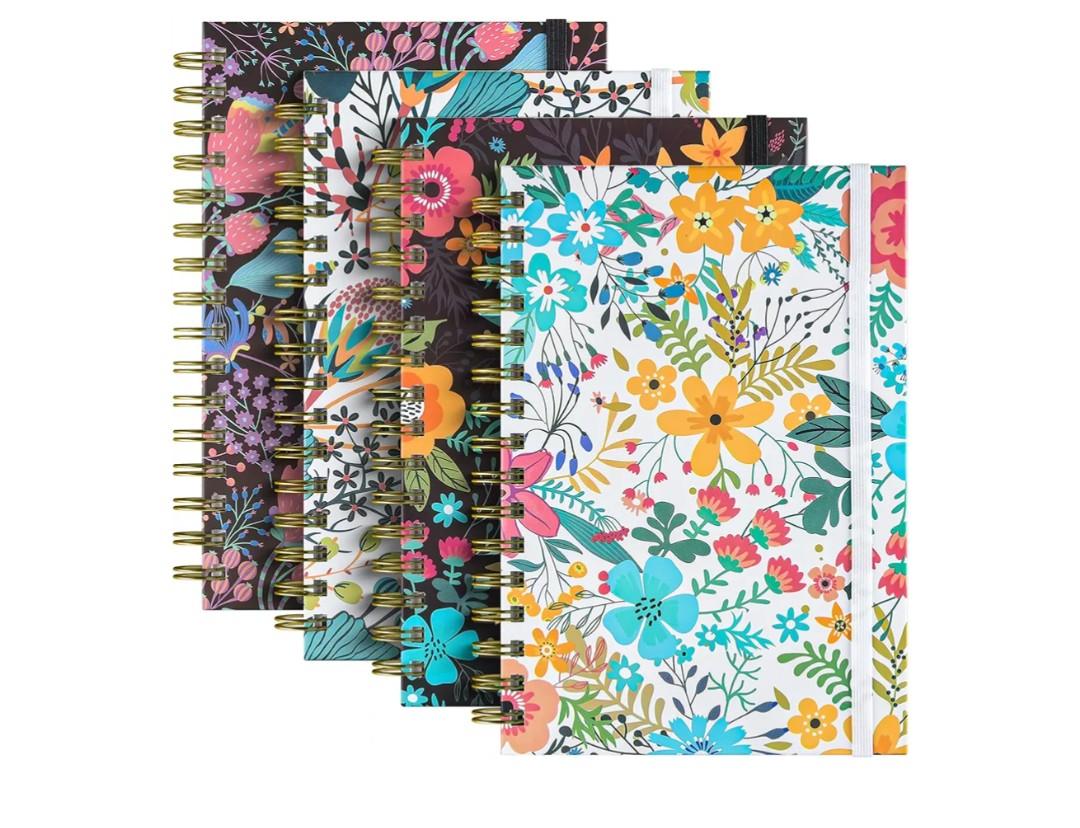 Spiral Notebook, B5 Lined Journal for women, Hardcover Spiral Journal with 2 Pockets, College Ruled Large Notebooks 7.48" x 10", 160 Pages Notebook for Office, School Supplies, Gifts