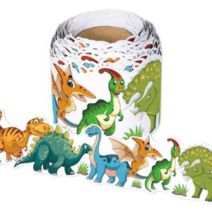 Dinosaur Bulletin Board Border, 65.6Ft Cute Dinosaur Themed Classroom Border Dinosaur Border Trim Dinosaur Border for Bulletin Board Chalkboard Wall Decor Back to School Party Decor