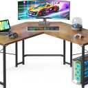 Casaottima 51 Inch L Shaped Gaming Desk, Corner Table Sturdy Workstation for Home Office, Writing, Gaming, Computer Desk for Small Space, Easy Assembly, Rustic Brown