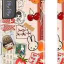 for Samsung Galaxy 26P,Whimsical Collage Dual-Layer Hard Shell+Silicone Cover-Shockproof Protective Phone Case for Women Girls
