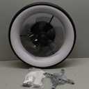 Ceiling Fans with Lights and Remote, 20" Modern Low Profile Ceiling Fan with Light, 2700K-7000K Stepless Dimming Fandelier Flush Mount Led Fan Light and 6 Wind Speeds for Bedroom(Black)