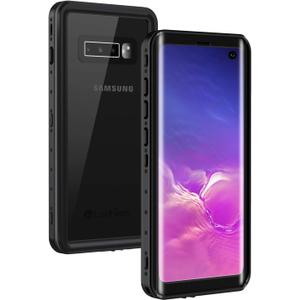 Lanhiem for Samsung Galaxy S10 Case, IP68 Waterproof Dustproof Case with Built-in Screen Protector, Rugged Full Body Shockproof Protective Cover for Galaxy S10 6.1 inch (Black/Clear)