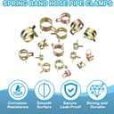 PATIKIL Spring Band Hose Pipe Clamps for 17-19.5 mm OD Hose, 30 Pack Silicone Vacuum Constant Tension Band Clips for Fuel Line Silicone Air Hose Tube Water Pipe, Gold