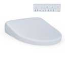 TOTO® WASHLET®+ S7A Electronic Bidet Toilet Seat with EWATER+® Bowl and Wand Cleaning, Auto Open and Close Contemporary Lid, Elongated, Cotton White - SW4736AT40#01