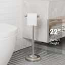 Toilet Paper Holder Stand, Brushed Nickel Toilet Paper Holder Free Standing, Post Pivoting Design & Stable Weighted Base SUS304 Stainless Steel for Bathroom(Mega Roll)