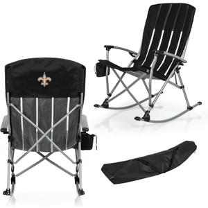 PICNIC TIME NFL Unisex-Adult NFL Outdoor Rocking Camp Chair, XL Heavy Duty Camping Chair for Adults (One Size, Black)