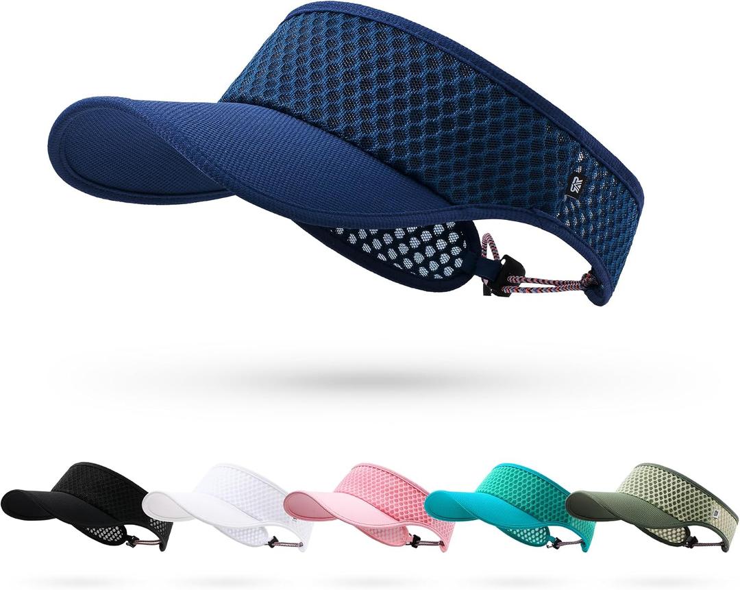 LONGLONG Sports Sun Visor Hat with Non-Slip Toggle Breathable for Women Men | Adjustable Quick Dry Moisture-Wicking Soft Lightweight Mesh Sun Protection Cap Golf Tennis Pickleball Running Garden Hiking