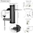 Outdoor Umbrella Clamp, Stainless Steel Deck Umbrella Mount, Adjustable Umbrella Deck Mount with Umbrella Hook Accessory Mount to Picnic Table, Bleachers, Railing (Black)