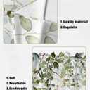 Sage Green Eucalyptus Swag Curtain Valance for Windows,Watercolor Leaves Window Treatments Short Swag Topper for Kitchen Windows Bathroom Bedroom,28 x 36 Inch