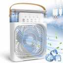 Portable Fan 3 in 1 Mini Air Conditioner Humidifier and Air Conditioner with LED Water Tank 600ml 3 Wind Speeds and 5 Hole Sprayer (Pink) (flower butterfly lily:pink)