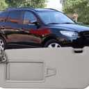 Driver Left Side Sun Visor Compatible with Hyundai Santa Fe 2006-2009 Sunshade with Light Replacement 852100W110J4 Gray (Left Driver Side)
