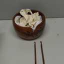 Wooden Yarn Bowls for Crocheting & Knitting - Availabe in 2 Sizes, Exquisite Handmade Large Yarn Bowl Holder, Crochet Bowls for Yarn, Knitting Bowl (Blue Resin Large)