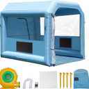 VEVOR Inflatable Paint Booth, 9.8 x 8.2 x 8.2 ft Inflatable Spray Booth, with 550W Powerful Blower and Air Filter System, Portable Car Paint Booth for Motorcycle, Bicycle, Small Furniture Painting (Blue)