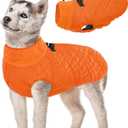Kuoser Dog Coat, Winter Coats for Small Dogs, Dog Cold Weather Coats Doggie Jacket, Pet Snow Jacket for Frech Bulldog, Boston Terrier, Orange M (M (Chest Girth: 20.9''))