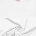 Poetsky Women's V Neck 3/4 Sleeve T Shirt Casual Loose Basic Tops Summer Tee Blouses (White, S)