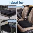 5 STARS UNITED Seat Cushion - Memory Foam Chair Cushion for Tailbone Pain Relief - Ergonomic Support for Coccyx, Sciatica & Butt - Office, Desk & Gaming Chair, Car Seat, Wheelchair, Airplane, Black