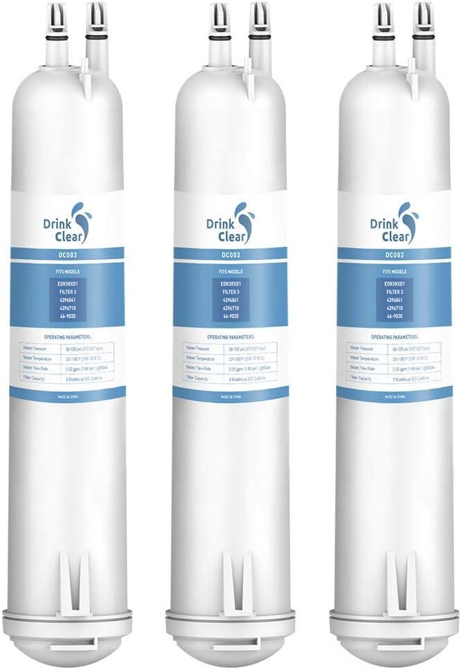 EDR3RXD1 Water Filter Replacement, Compatible with 4396841, Filter 3, 4396710, Kenmore 46-9083, 46-9030 Refrigerator Water Filter, 3 Packs