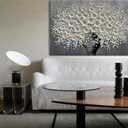 Epicler 30x45 inch Hand-Painted Oil Painting, White Bouquet Oil Painting, Canvas Wall Decoration Painting
