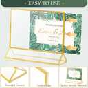 24 Pack Gold Picture Frames 4 x 6 Inch Clear Acrylic Sign Holders Double Sided Display Frames Bulk with Stand 2 mm Gold Border for Table Numbers Wedding Party (Horizontal, Vertical)
