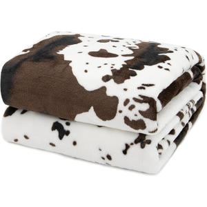 Cute Cow Print Blanket for Kids Cozy Soft Lightweight Cow Throw Blanket Warm Fleece Fuzzy Plush All Season Sofa Bed Travel Couch Cow Blankets Gifts for Baby Toddler Pet 40"x50" (40x50INCH(100 x130 cm))