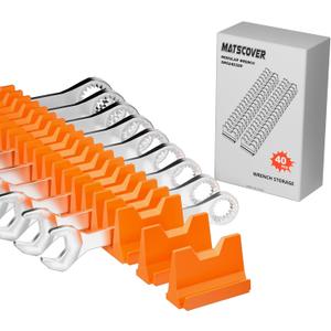 40PCS Modular Wrench Organizer Wrench Holder - Wrench Tool Organizers for Tool Drawer Storage, Wrench Storage Set with Metric & SAE Label, Wrench Rack Tool Gift for Professional Mechanics, Orange