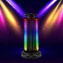 Voice Activated Pickup RGB Music Rhythm Light, Rechargeable 360 Luminescence Smart RGB Table Lamp with Crystal Glass Lampshade,Desk Lamp Night Light for Home Office Living Room Decor