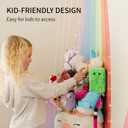 PUTSKA Corner Stuffed Animal Storage Organizer - Stuffed Animal Holder, Stuffy Storage, Space-Saving Plushies and Toy Corner Organizer for Kids Room (Rainbow)