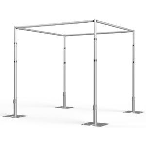 EMART 10ft Square Backdrop Stand Heavy Duty, Pipe and Drape Photo Background Support Kit, Adjustable Metal Frame with Flat Base for Wedding Birthday Party Decorations (Silver)
