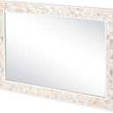 Mosaic Mirror for Wall 24x36 Inch, Natural Mother of Pearl Inlay Rectangle Wall Mirror, Shatterproof Tempered Glass Mirror for Bathroom Bedroom Hallway and Living Room (36"L x 24"W)