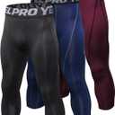 Yuerlian Men's 3/4 Compression Pants Cool Dry Capri Shorts Baselayer Leggings Tights Workout Running Sports Tights (Medium)