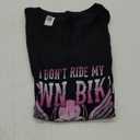 Womens I Dont Ride My Own Bike But I Ride My Own Biker Motorcycle V-Neck T-Shirt (Small, Black)
