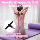 Resistance Bands with Handles, 6-Tube Elastic Foot Pedal Resistance Bands, Natural Rubber Ankle Puller Sit-up Exercise, Multifunction Fitness Band for Abdomen, Waist, Arm, Leg Stretching Training