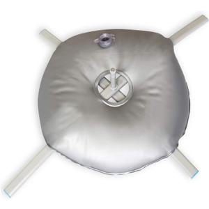 Anley Foldable Ground Base with Water Bag - Fits Flutter Feather Banner Flag Pole  - Stainless Steel Stand with Round Weight Bag for Outdoor Business - Base Only