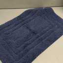 DEXI Bathroom Rug 24x16, Non Slip Washable Bath Mat for Shower Floor, Absorbent Soft Bathmat with Rubber Backing, Quick Dry Microfiber Carpet, Navy
