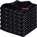 Homaxy 100% Cotton Terry Kitchen Dish Cloths, Ultra Soft and Absorbent Dish Towels for Kitchen, Suitable for Drying and Washing Dishes, 6 Pack, 12 x 12 Inches, Black