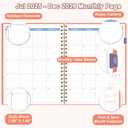 3 x Monthly Planner 2025-2026 (7.4'' x 9.6''), Jul 2025-Dec 2026, 18 Months Calendar Planner, 2025 Academic Yearly Agenda Planner with Bookmark & Pocket, Perfect for School, 120GSM Paper, Pink