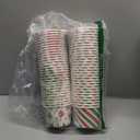 Grencian 120PCS Christmas Snack Cups 12 oz Christmas Disposable Ice Cream Cups Xmas Dessert Treat Paper Bowls Snowflake Striped Polka Spots Decorative Paper Bowl for Xmas Winter Holiday Party Supplies