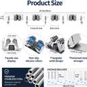 4 Racks and 5 Hooks Mop and Broom Holder Wall Mount, 304 Stainless Steel Broom Hanger Organizer for Home Kitchen Garden Laundry Garage