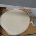 Mayfair Padded Toilet Seat, Cushioned Soft Vinyl over Wood Core Seat, Secure Hinges, Easy Clean, Made in USA, Round, Bone