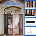 SHYUJAJIE 55 Inch Extra Tall Pet Gate for Cats,29.92"-43" Adjustable Wide Dog Gates,Pressure Mounted Walk Through Tall Pets Gate for Doorways,Hallway,Stairs(Black)