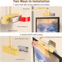 Picture Light, 15.35inch Wireless Picture Lights for Wall Rechargeable, 5400mAh Battery Wall Light with Remote, 3 Color Art Lighting for Paintings with Timer and Dimmable for Display, Gallery (Gold)