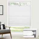 LazBlinds No Tools No Drill Cordless Cellular Shades, Top Down Bottom Up (TDBU) Honeycomb Shades for Home, Light Filtering Thermal Insulation Blinds for Windows, 35" W x 48" H, White (Light Filtering - White)