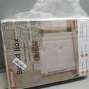 Double Layer Bamboo Bread Box for Kitchen Counter,Bread Holder,Countertop Bread Storage with Window (White)