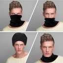 2 Pack Winter Neck Warmer Gaiter with Snow Ski Goggles Snowboard Motorcycle Goggles with Fleece Windproof Face Mask for Men Women Skiing Fishing Hiking Cycling