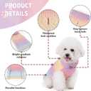 WOYYHO Small Dog Sweater Colorful Knitted Dog Sweater with Leash Hole Turtleneck Puppy Sweaters Warm Dogs Winter Clothes for Chihuahua Yorkies Havanese (Small, Rainbow Colors) (Small (6-10lbs))